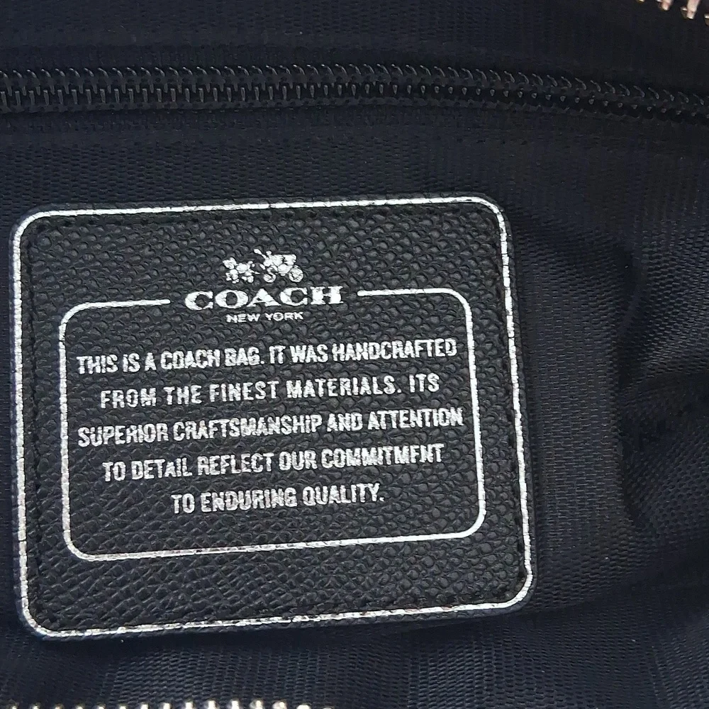 Coach Taxi Crossgrain Leather Tote Bramble Rose White Pink Floral Bag - Picture 12 of 16